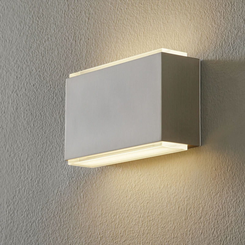 Applique murale LED 23015 3000K 18cm en verre, acier inoxydable et blanc, hauteur 10,6 cm