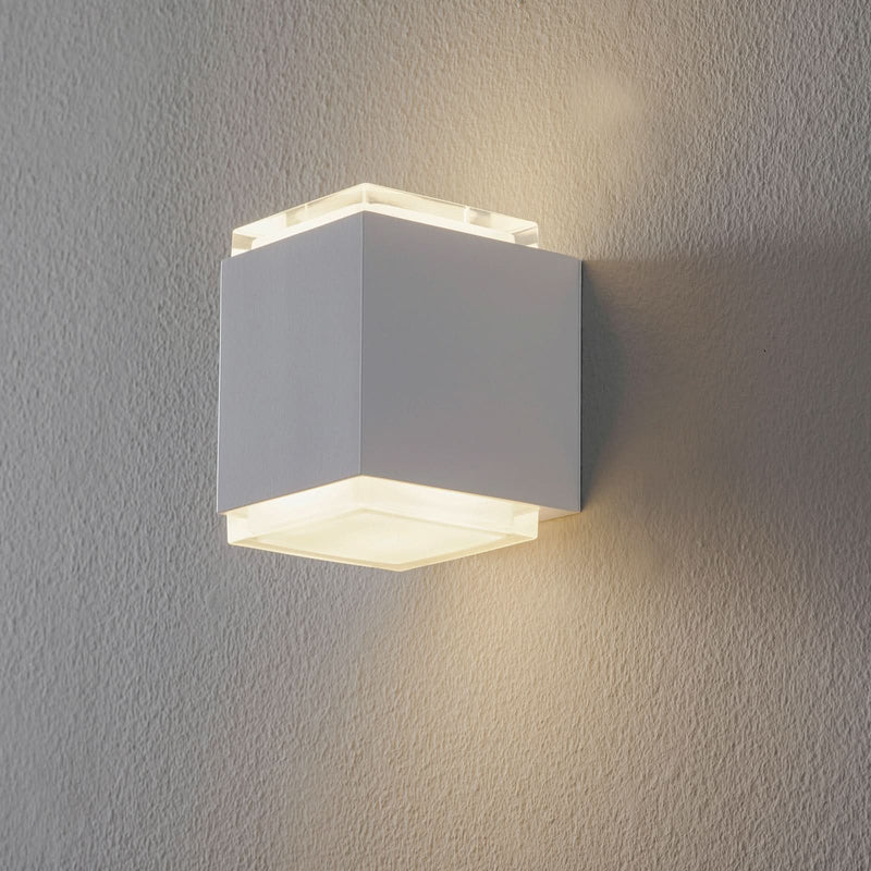 Applique murale LED 50063 3 000 en verre, blanc, hauteur 12 cm