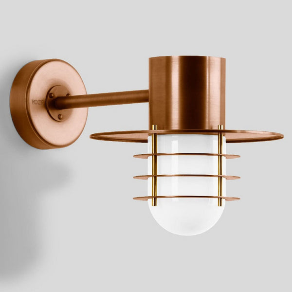 Applique d'extérieur LED 31171K3 en cuivre, cuivré et blanc, hauteur 22,5 cm, IP44