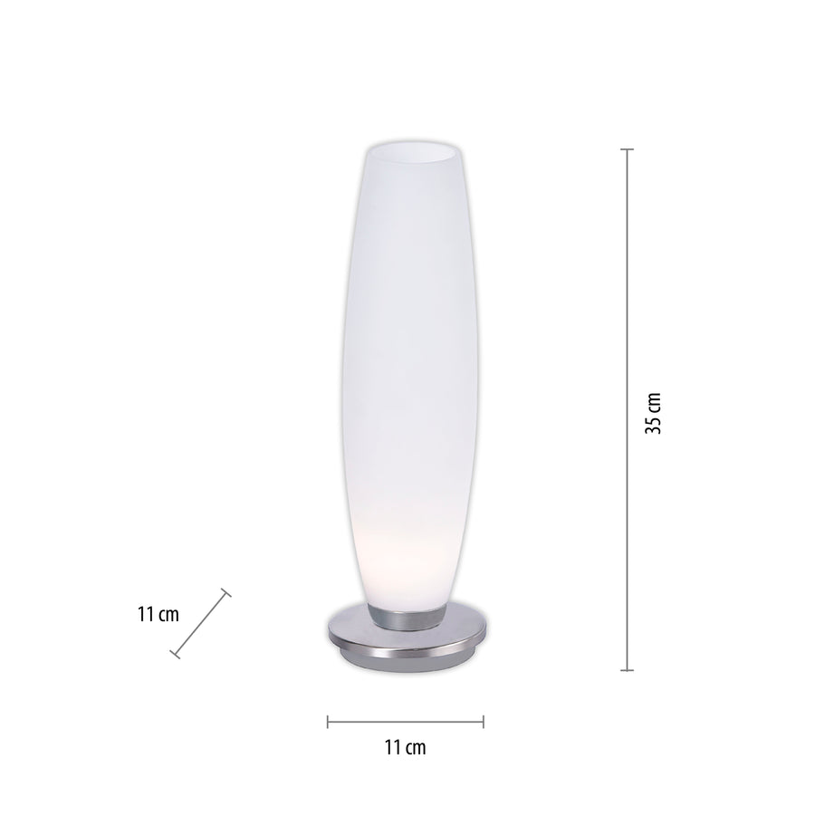 Lampe à poser Tyra acier, verre