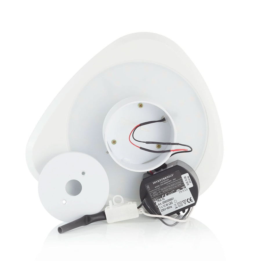 Applique murale LED Tria 02 en aluminium, blanc, hauteur 19 cm