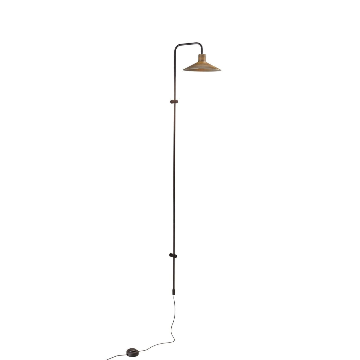 Applique murale LED Platet A05 en laiton, noir, hauteur 142 cm