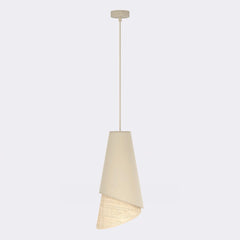Suspension Moda noire, tissu rotin