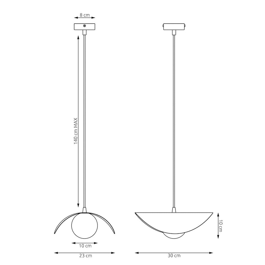 Suspension Ritual blanche, verre blanc