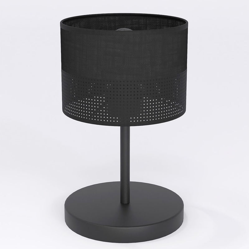Lampe à poser Karbon noire, tissu noir
