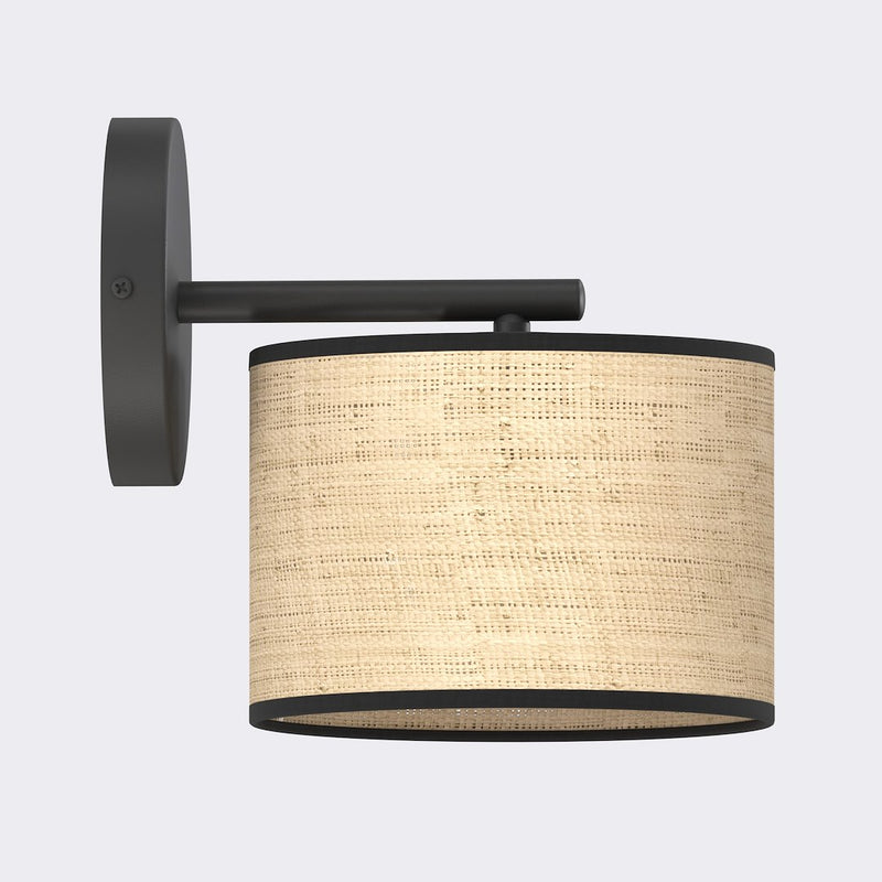 Applique murale Eco noire, rotin