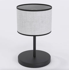 Lampe à poser Eco grise et noire, tissu gris