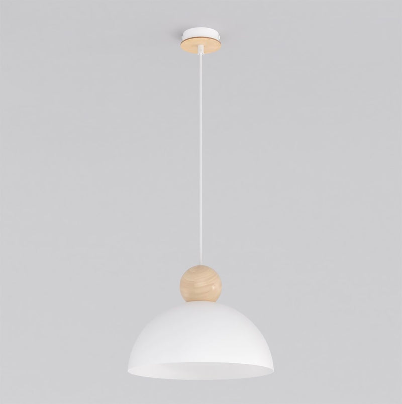 Suspension Kaki blanche, bois, H 30 cm