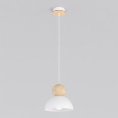 Suspension Kaki blanche, bois, H 18 cm