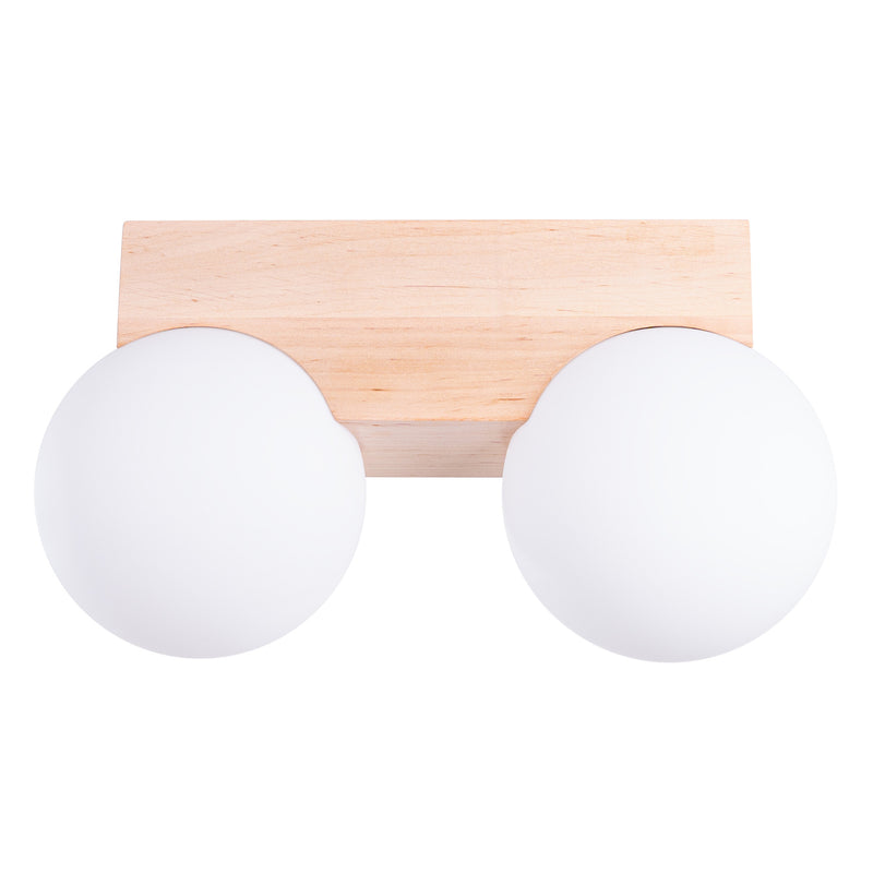 Plafonnier BULBO 2 bois naturel