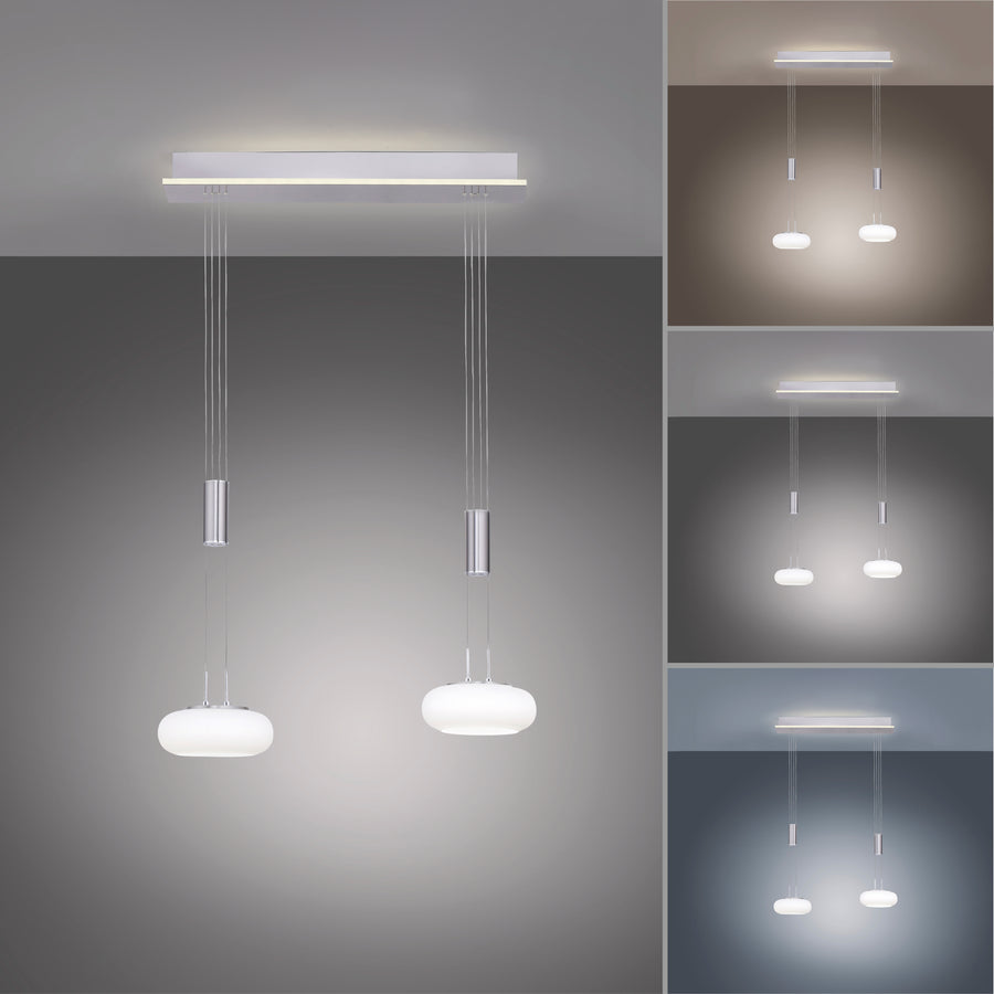 Collage montrant la suspension sous quatre températures de couleur différentes