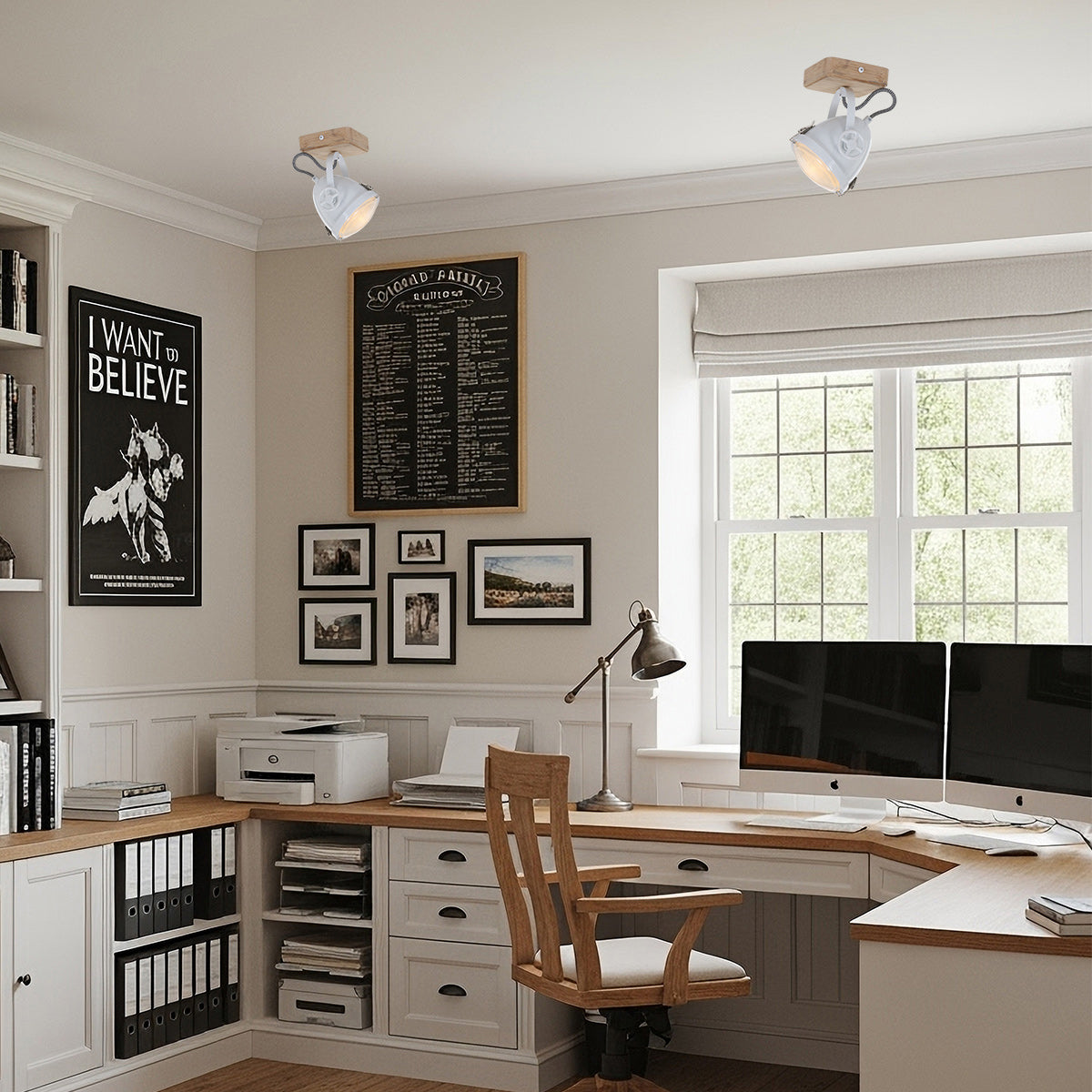 Plafonnier Industriel Blanc Inclinable