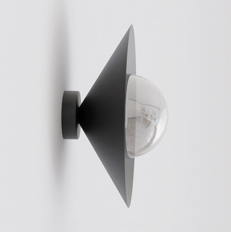 Applique murale Mono noire, verre graphite, H 30 cm