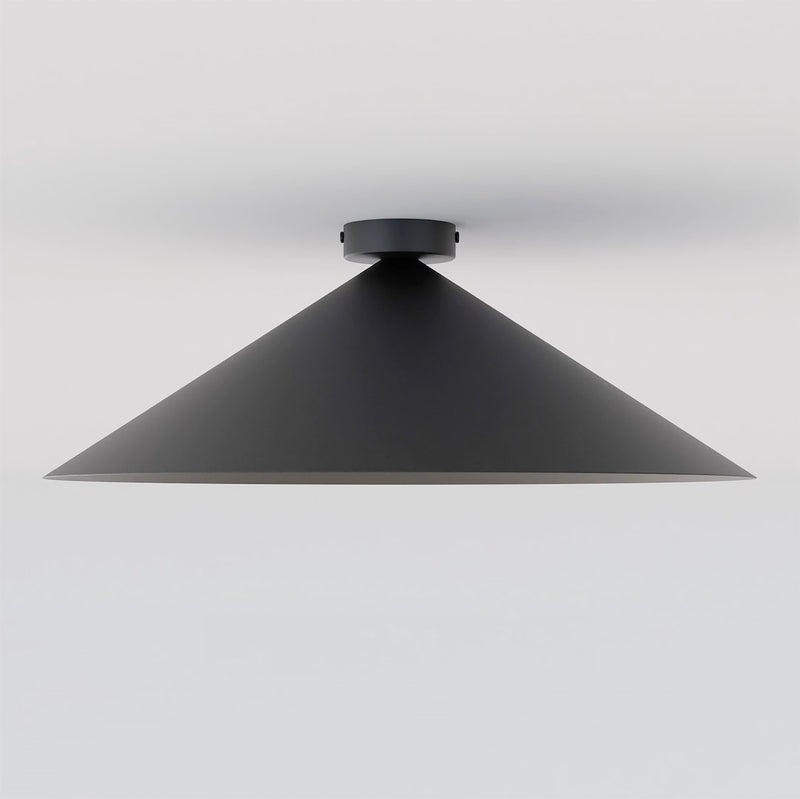 Plafonnier Mono noir, verre blanc, H 50 cm