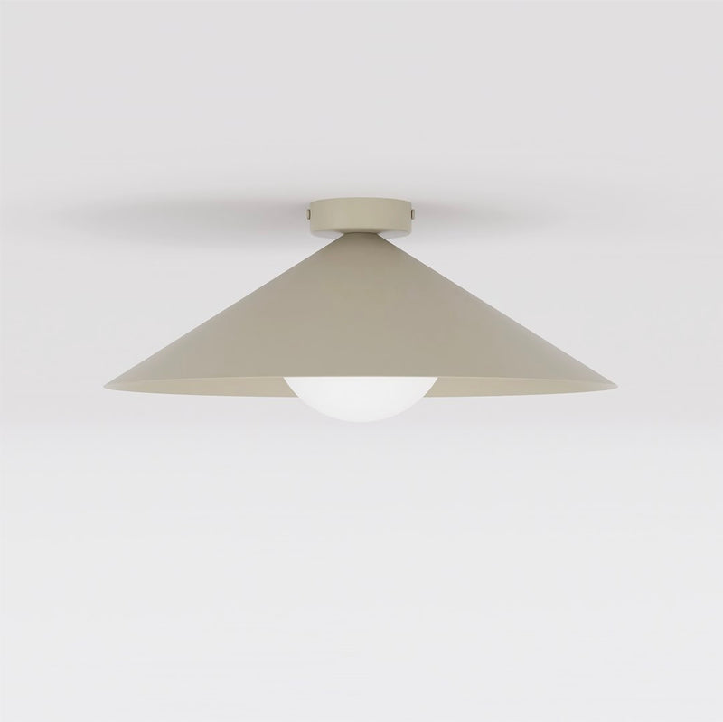 Plafonnier Mono beige, verre blanc, H 40 cm