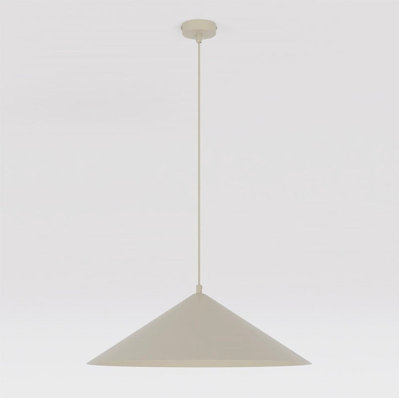 Suspension Mono beige, verre blanc, H 50 cm