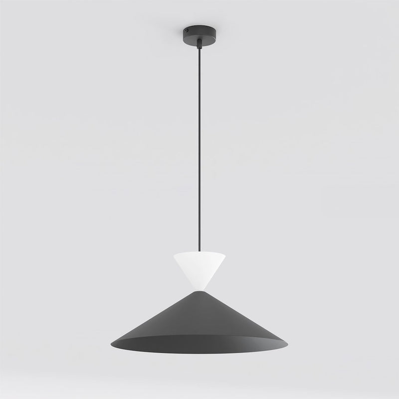 Suspension Ralf noire et blanche, H 40 cm