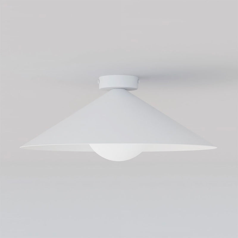 Plafonnier Mono blanc, verre blanc, H 40 cm