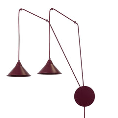 Suspension Abramo 2 lumières bordeaux