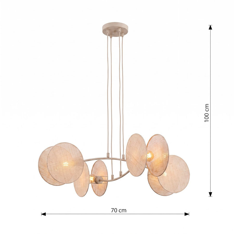 Schéma coté du luminaire, hauteur cent centimètres et largeur soixante-dix
