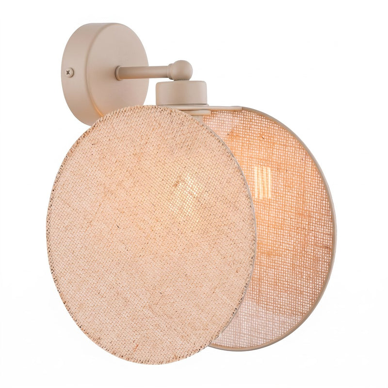 Suspension Motif beige, tissu rotin