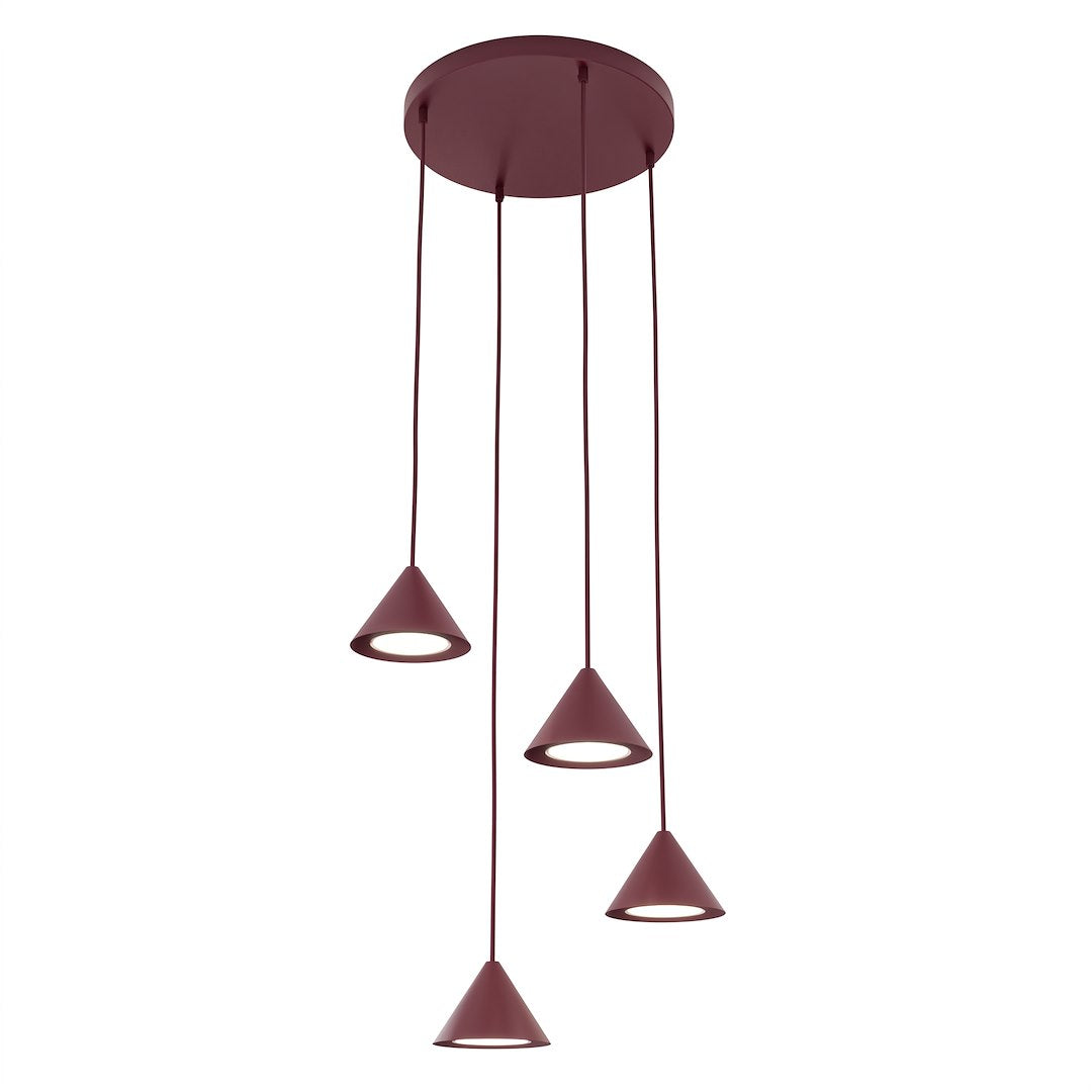 Suspension Elit 4 lumières bordeaux