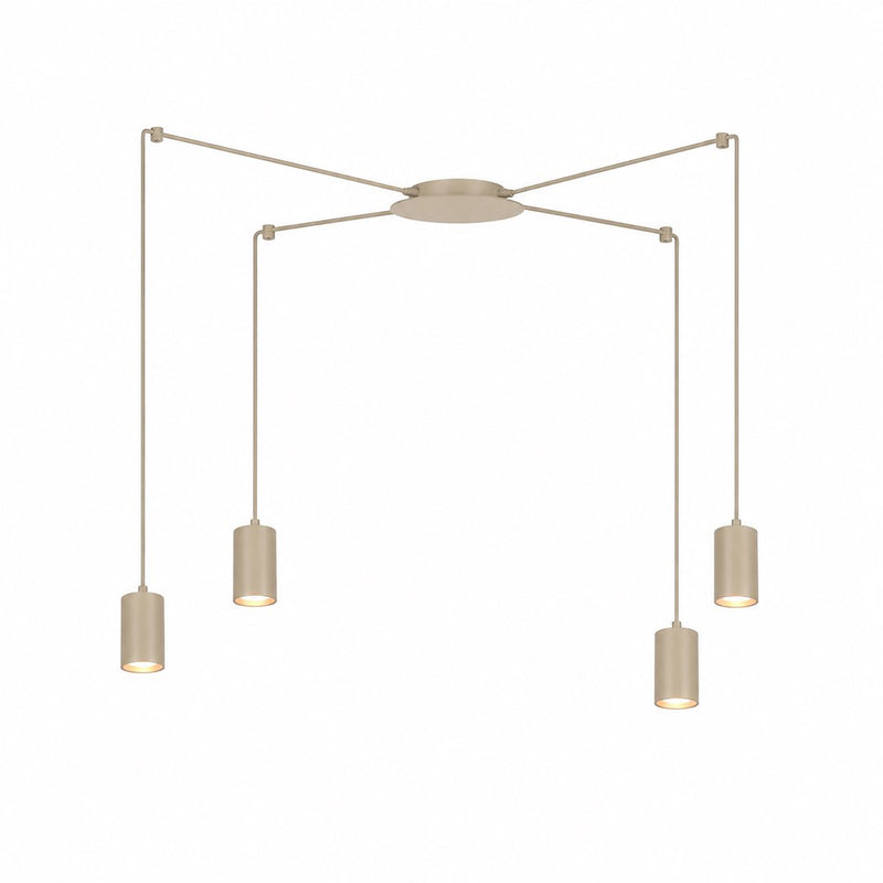 Suspension Traker 4 lumières beige