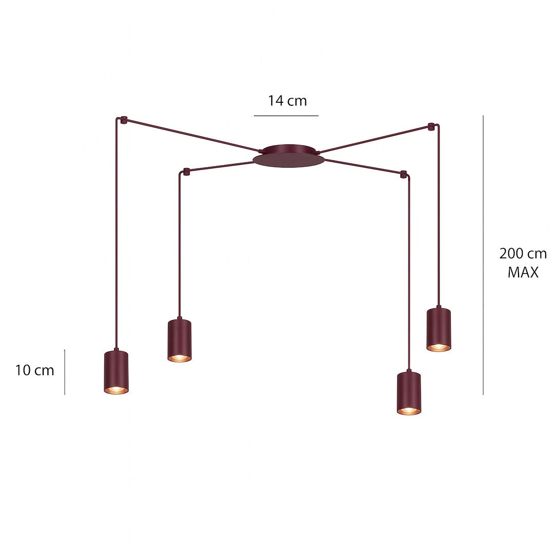 Schéma de dimensions indiquant 14 cm de base, 200 cm maximum et 10 cm.