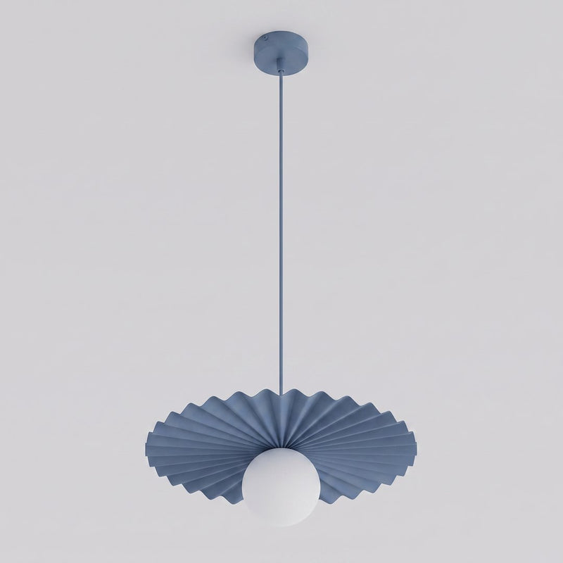 Suspension Umbra bleue, verre blanc