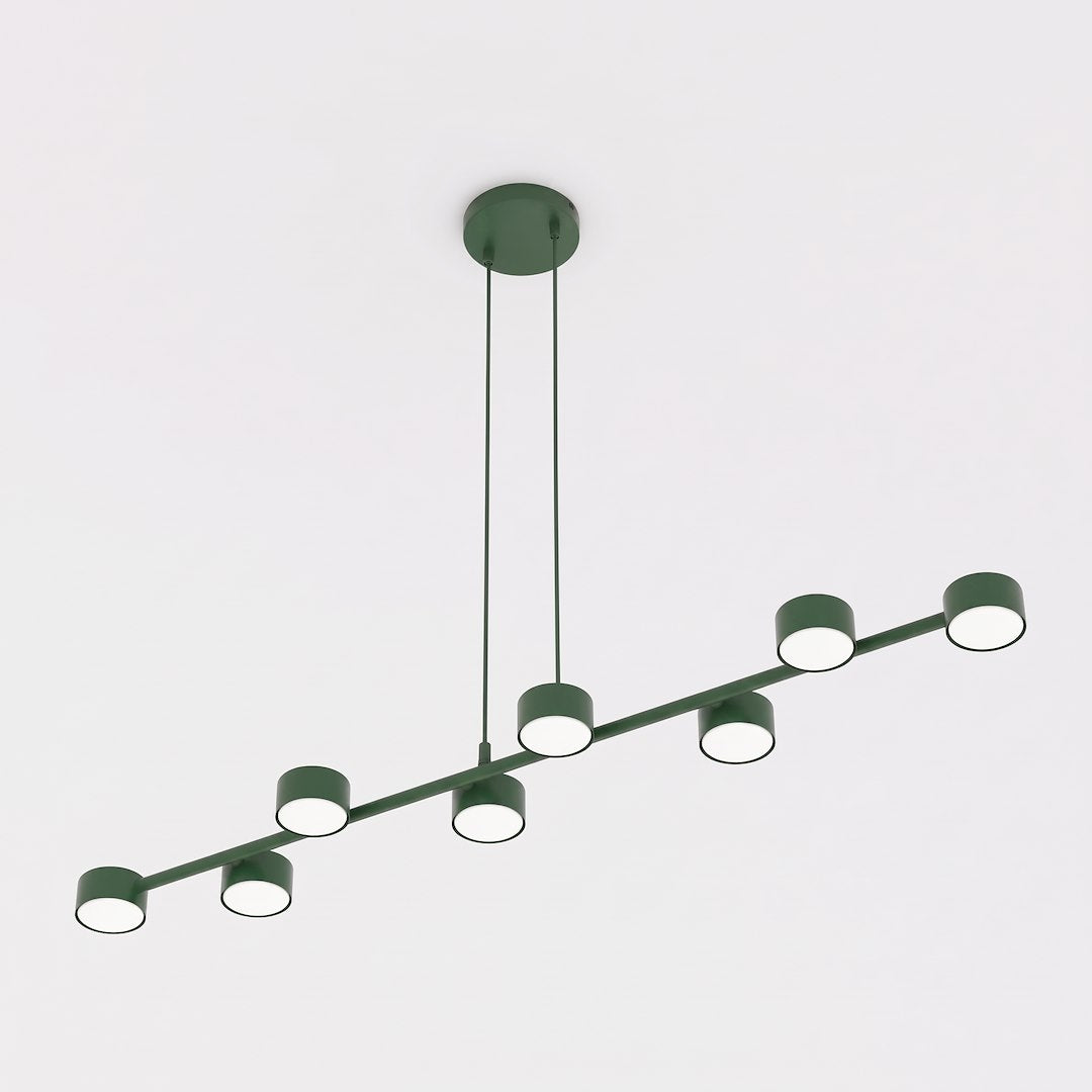 Suspension Megara 8 lumières verte