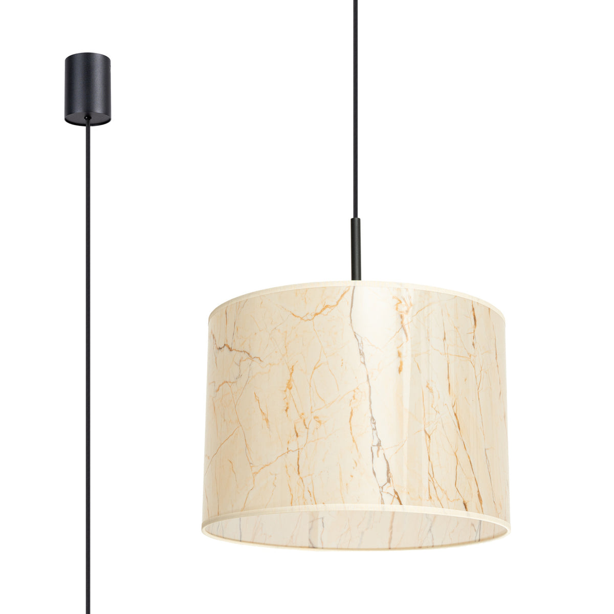 Lampe suspendue NEVIA Marbre beige / noir