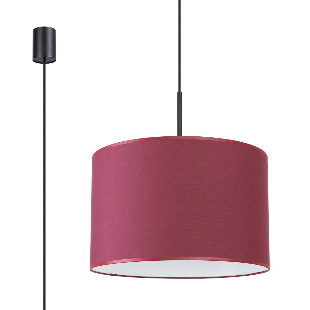 Lampe pendante NEVIA Bordeaux / noir