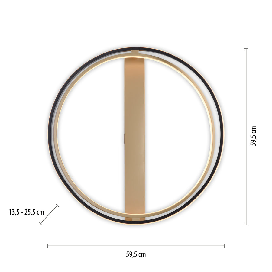 Plafonnier Q-Beluga laiton mat