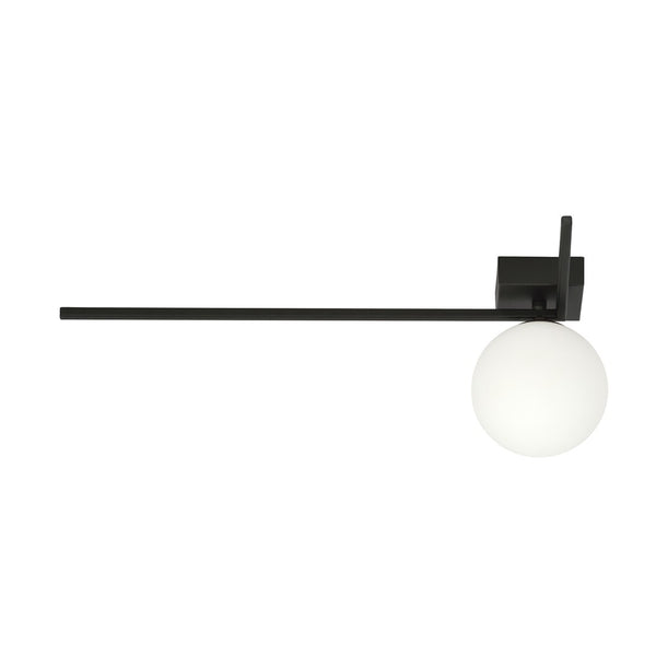 Plafonnier Imago noir, verre opale, version F