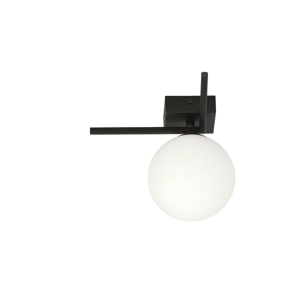 Plafonnier Imago noir, verre opale, version G