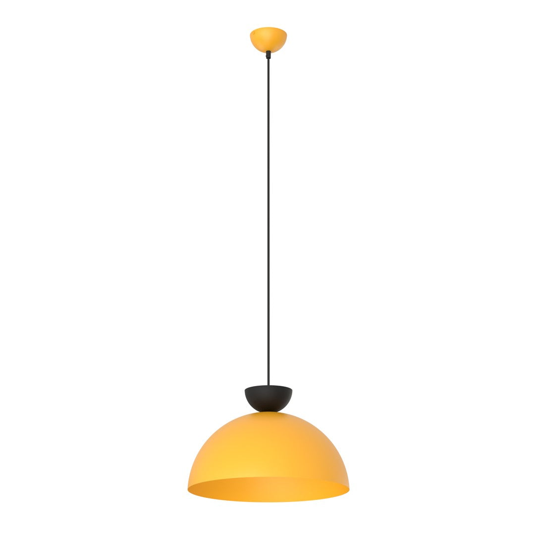 Suspension Lunaro 1 lumière noire et orange