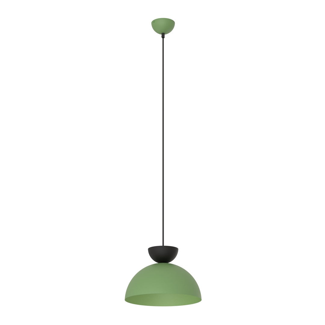 Suspension Lunaro 1 lumière noire et verte