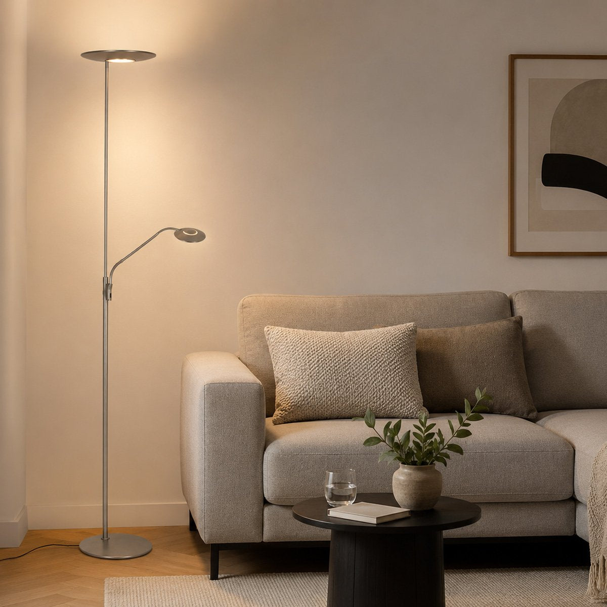Lampadaire Zenith2 argenté