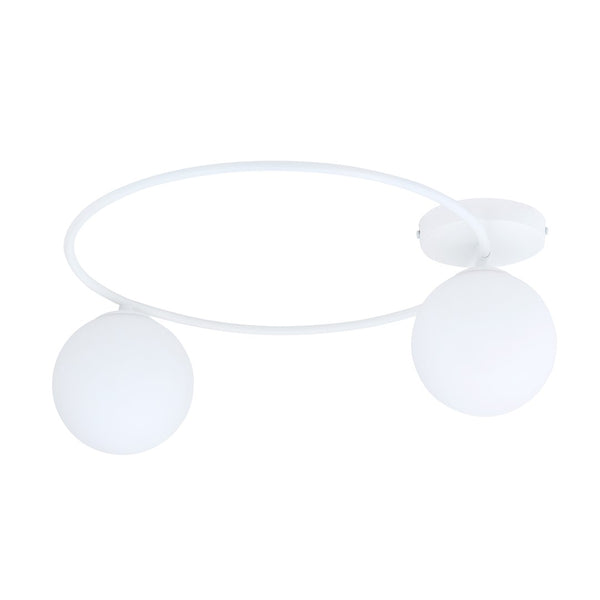 Plafonnier Sopra 2 lumières blanc, verre opale