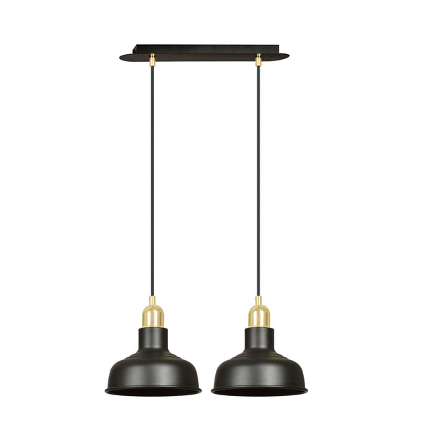 Suspension Ibor 2 lumières noire