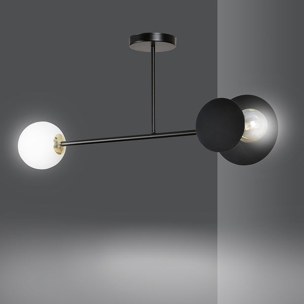 Plafonnier Minerva 2 lumières noir