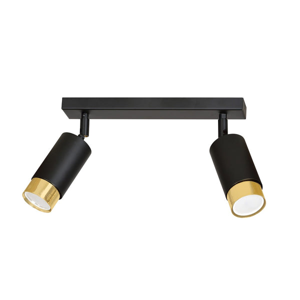 Plafonnier Hiro 2 lumières noir et doré
