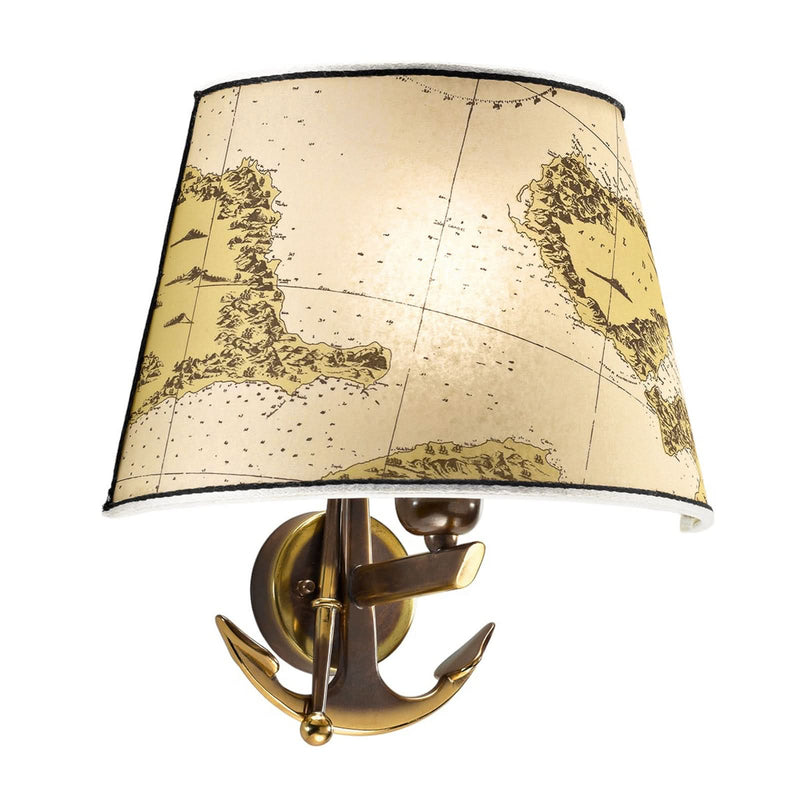 Applique murale Nautica 1 31 en laiton, crème, hauteur 31 cm