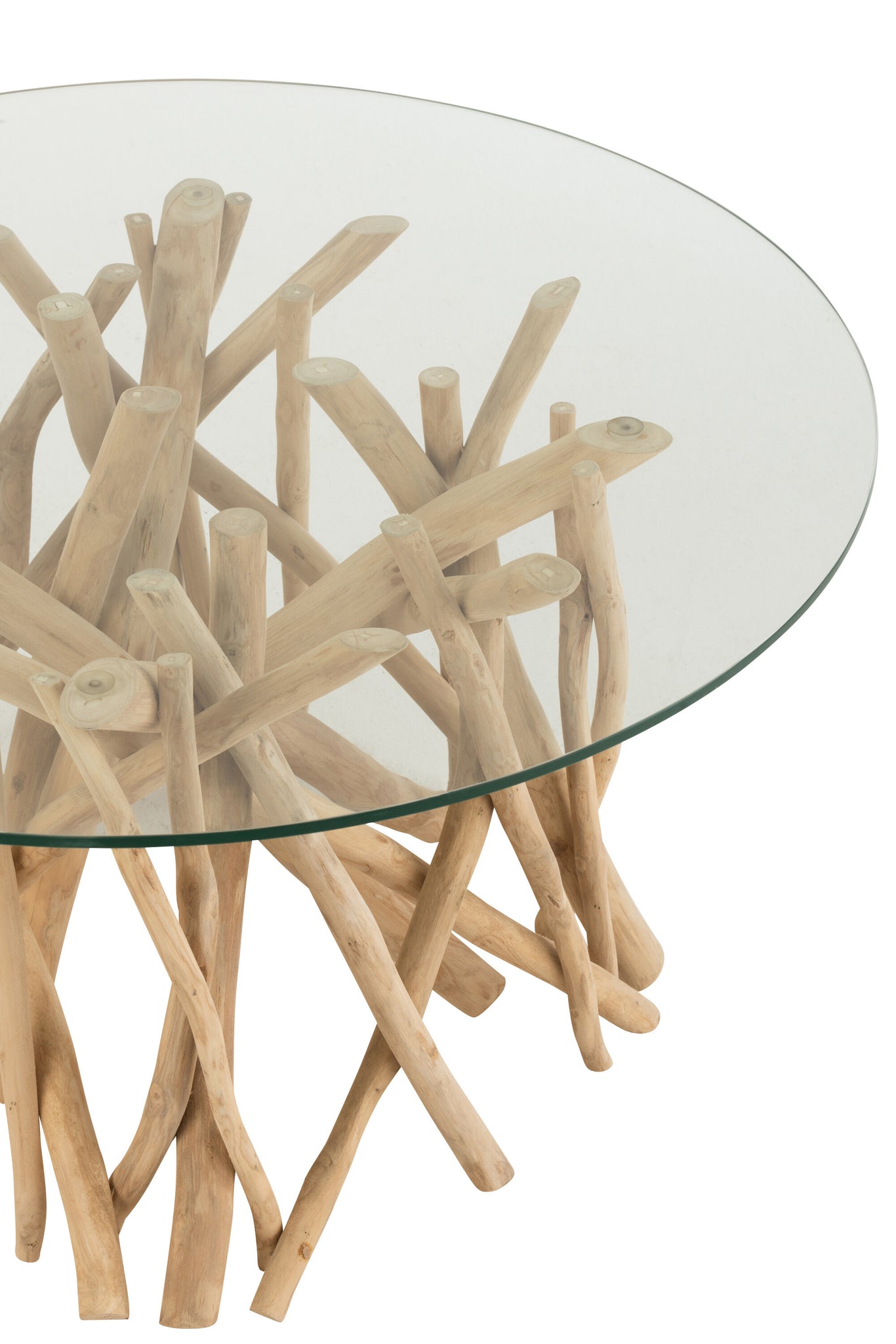 Table Basse Teck Naturel Verre
