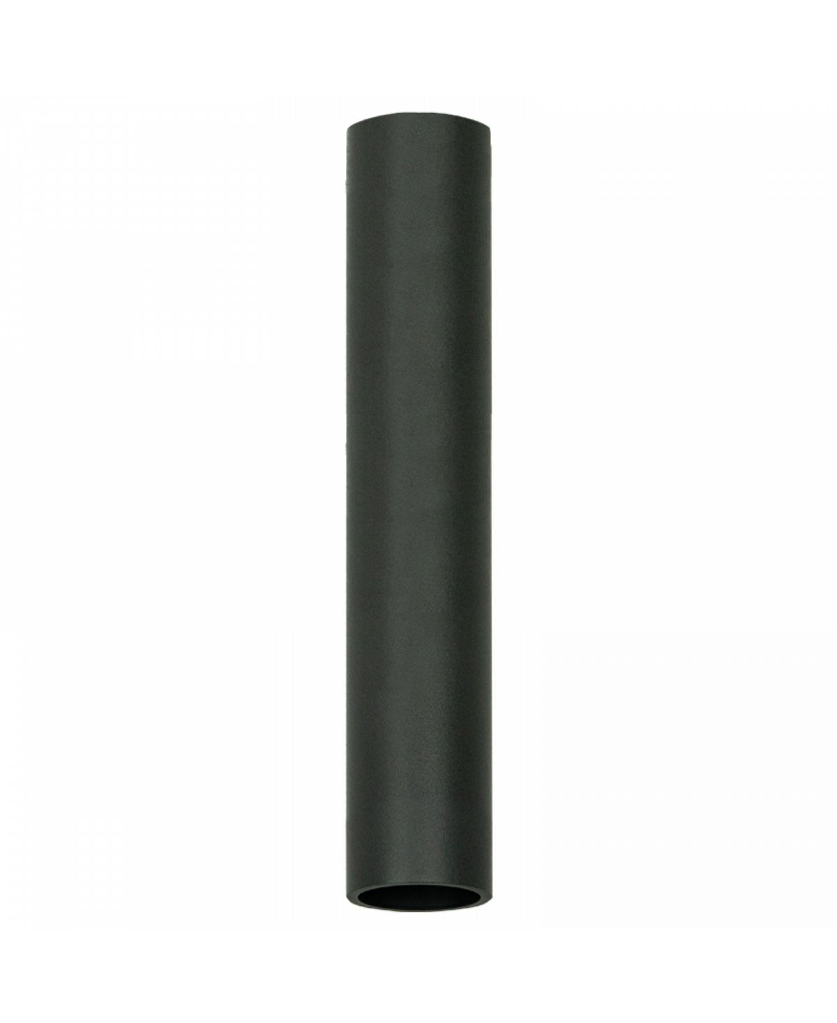 Détail du produit : tube noir mat vu de trois quarts, extrémité ouverte bien visible.