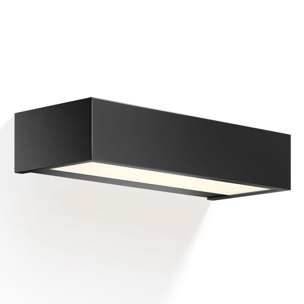 Applique murale LED Box en laiton, noir mat, hauteur 5 cm, IP44