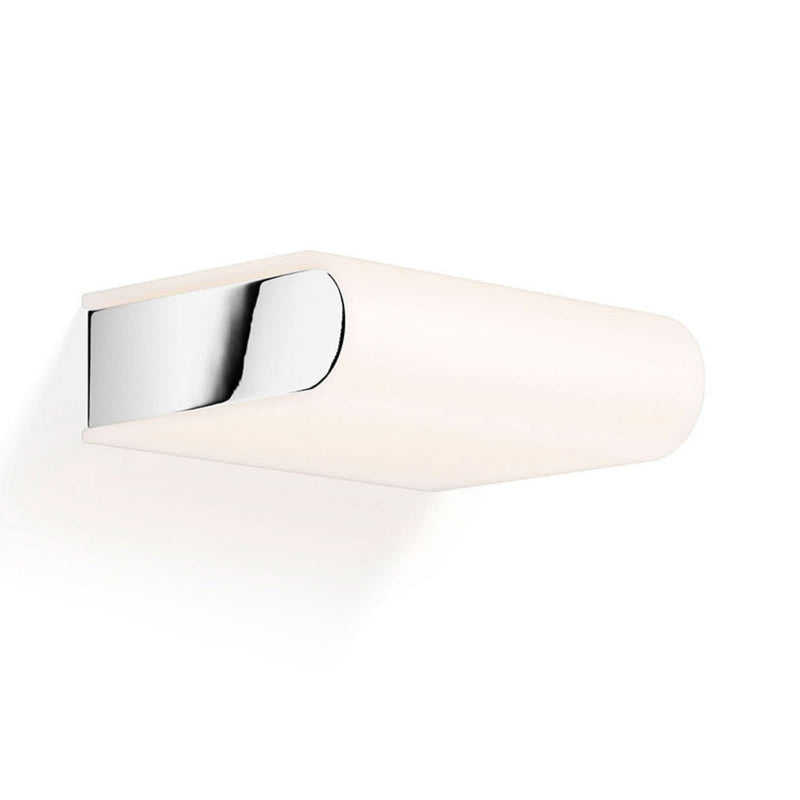 Applique murale LED Book 15 en verre, blanc et chromé, hauteur 4,5 cm