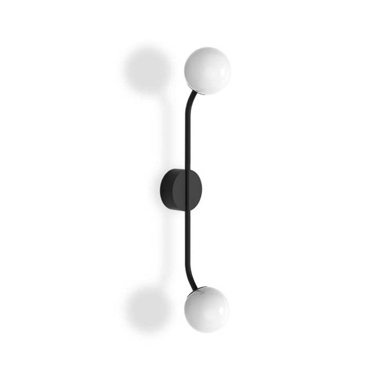 Applique murale Pep en verre, noir et blanc, 2 lumières, hauteur 48 cm