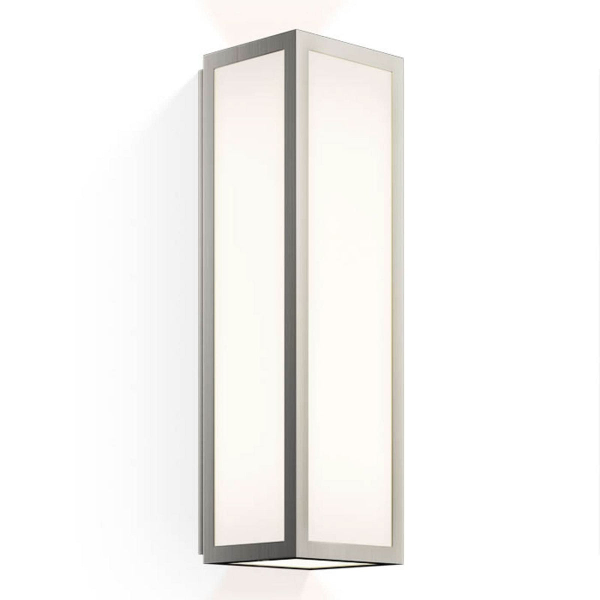 Applique murale LED Bauhaus 1 N en acier, nickel et blanc, hauteur 30 cm, IP44