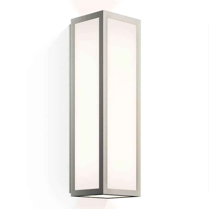 Applique murale LED Bauhaus 1 N en acier, nickel et blanc, hauteur 30 cm, IP44